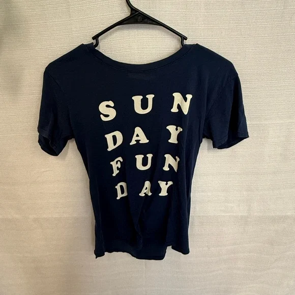 Project Social T Navy Blue 'Sunday Funday' Top - Picture 1 of 2